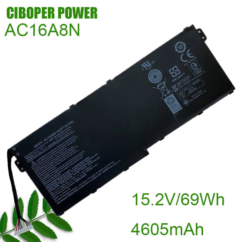 CP Laptop Battery AC16A8N 15.2V/69Wh/4605mAh For Aspire V17 V15 Nitro VN7-593G VN7-793G VN7-793G-73Y