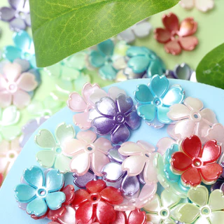 ลูกปัดอะคริลิค รูปดอกไม้ ดอกซากุระ สําหรับทําเครื่องประดับ DIY จํานวน 40 ชิ้น