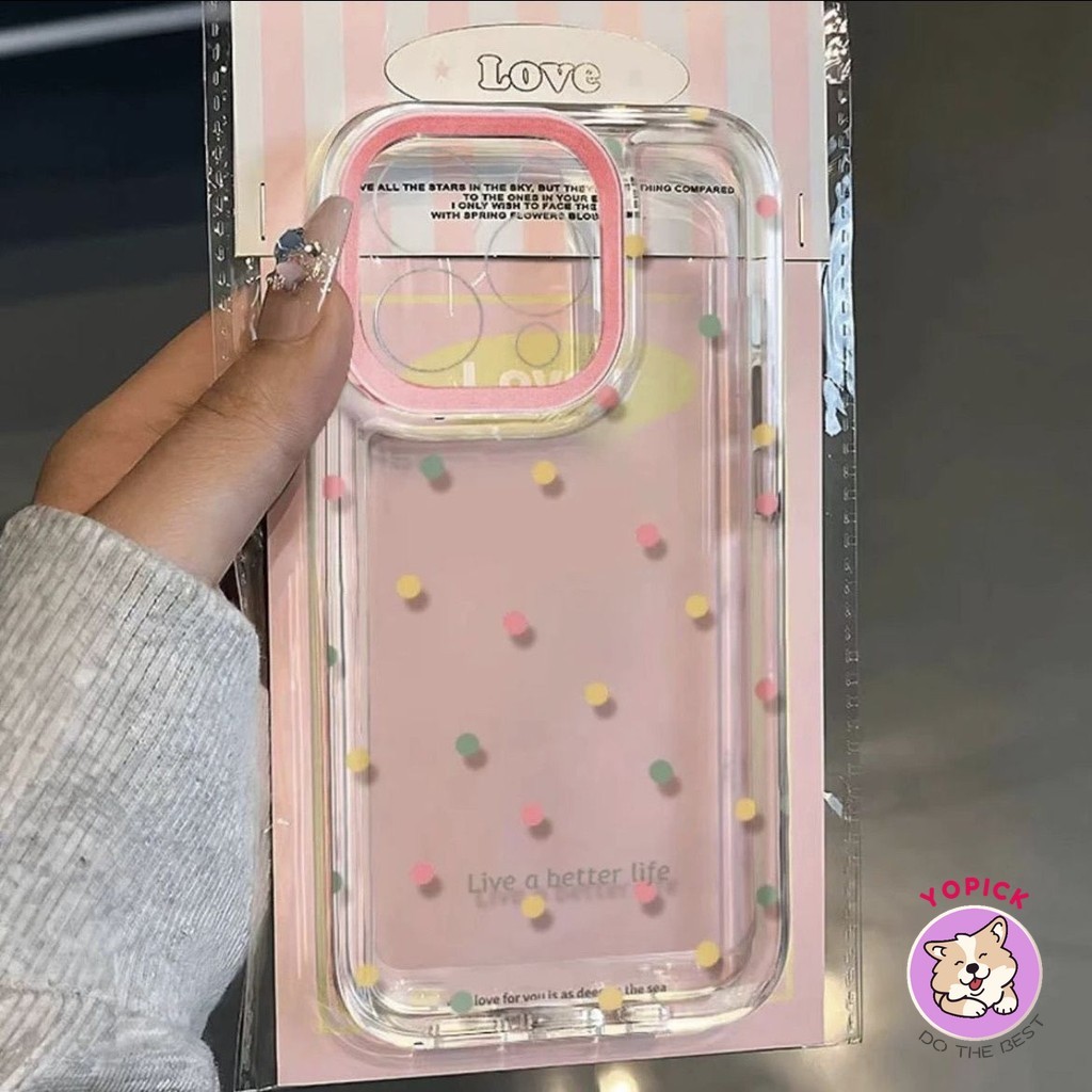Rainbow สี Wavelet จุดเคสโทรศัพท์สําหรับ IPhone 15promax 11 12 13Pro Max 14Plus XR XS Max 7 8 Plus SE2020 การ์ตูนคู่ฝาครอบโทรศัพท์สําหรับ IPhone 14ProMax กรณีสาวเพื่อน TA