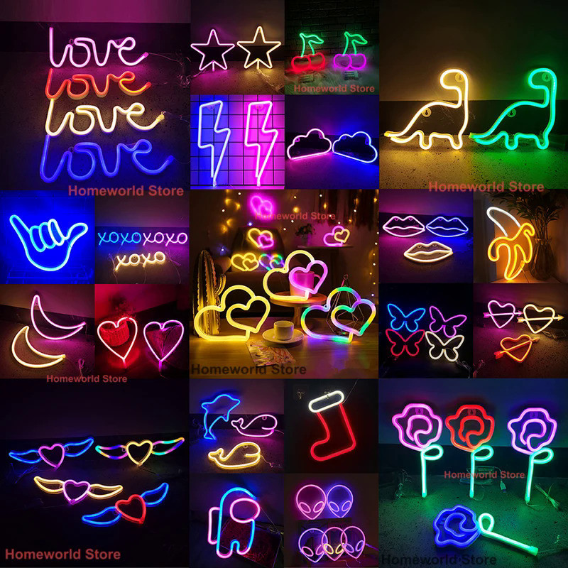 LED Neon Light Sign Logo Modeling Night Lamp 88 Styles Wholesale Dropshipping Decor Room Wall Party 