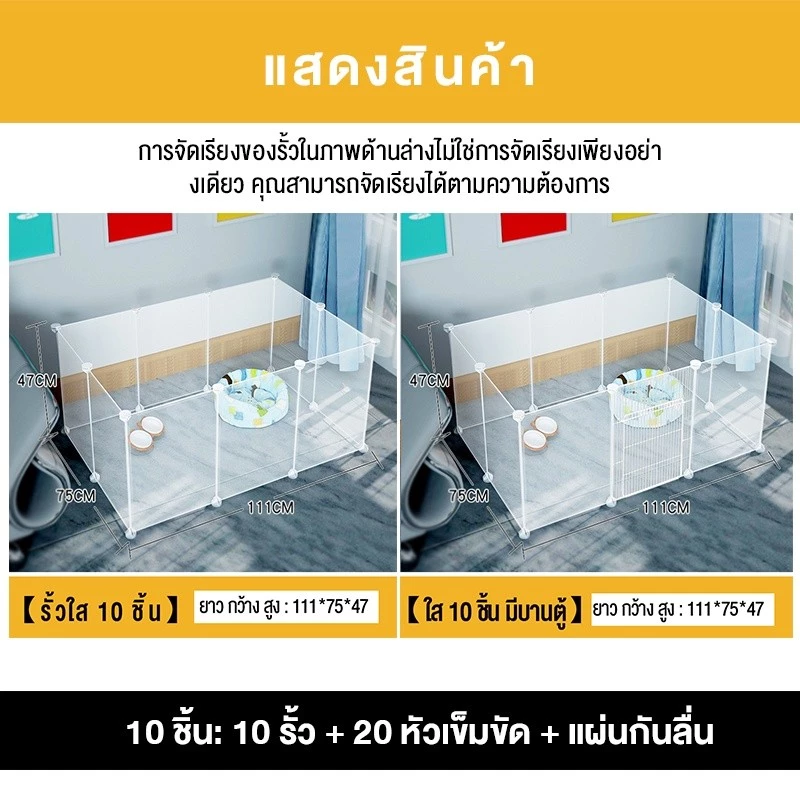 ✈️สินค้าอยู่ในไทย พร้อมส่ง✈️ คอกสุนัข DIY ขนาด แผ่นเรซิ่น คอกสุนัข มีประตูล็อค และตัวเชื่อม thumbnail 8
