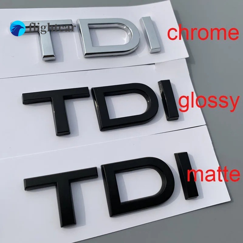 1x Chrome สีดําเงา ABS TDI รถด้านหลังสติกเกอร์สัญลักษณ์สําหรับ Audi A1 A3 A4 A5 A6 A6L A7 A8 S3 S6 Q
