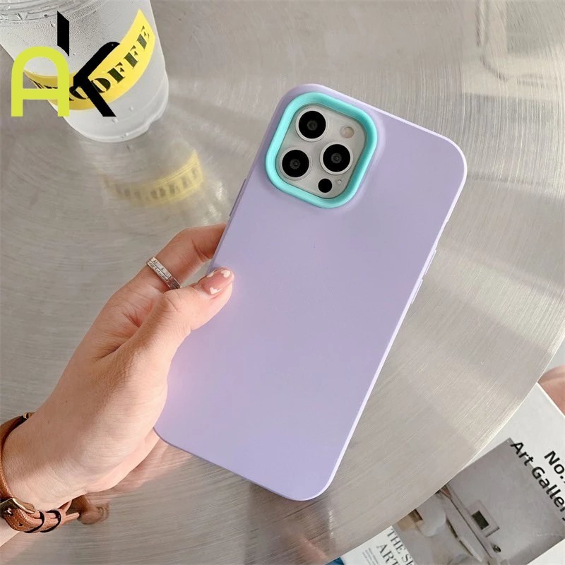 AK 3-in-1 เคสโทรศัพท์ซิลิโคน แบบนิ่ม กันกระแทก สําหรับ iPhone 16 15 14 13 12 11 Pro Max Xr Xs 7Plus 8Plus