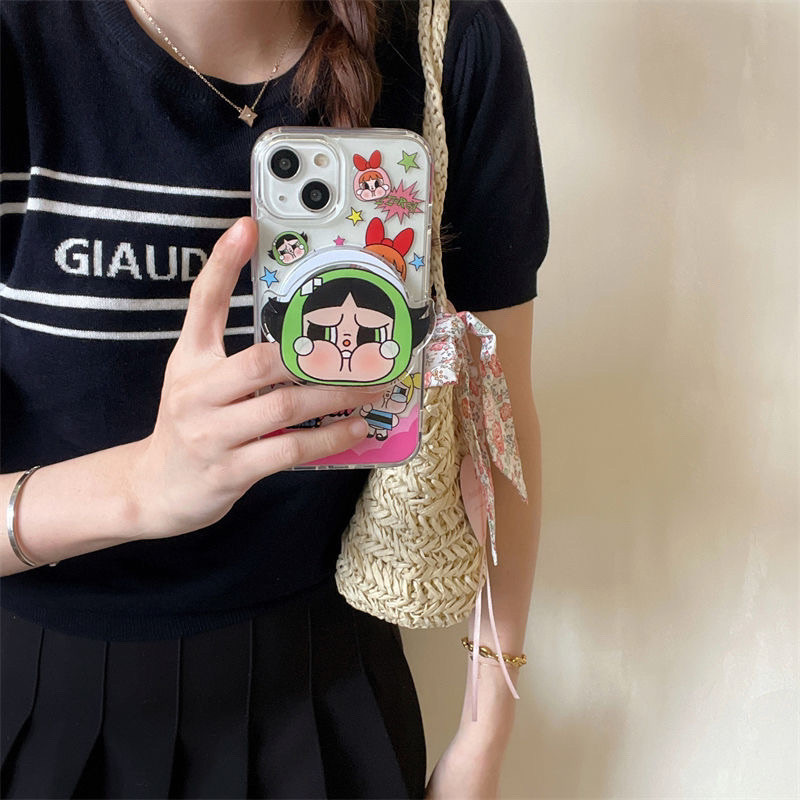 [G-Plus Studio] [iPhone16] Powerpuff Girls Magnetic Acrylic เหมาะสําหรับเคสโทรศัพท์ iPhone16promax เ