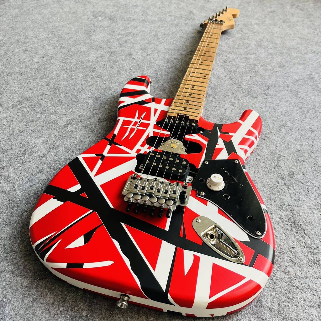 Evh Eddie Van Halen Striped Series Frankie Red White Black Roasted Maple Neck Professional Guitar