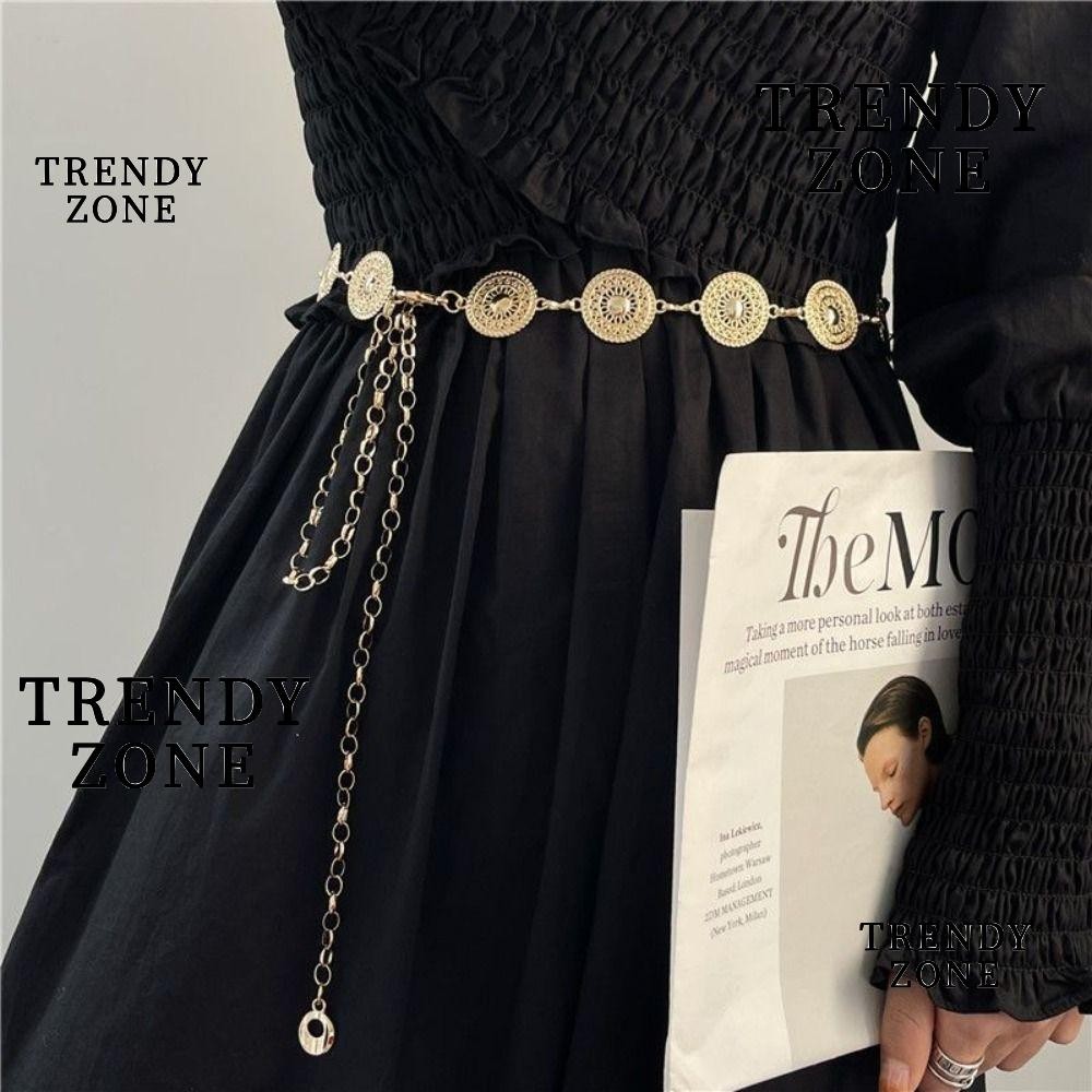Trendyzone เข็มขัดท้องโลหะ, สไตล์โบฮีเมียผู้หญิงโซ่โลหะเอว, ชุดตกแต่งอเนกประสงค์ Retro เอวโซ่อุปกรณ์เสริม