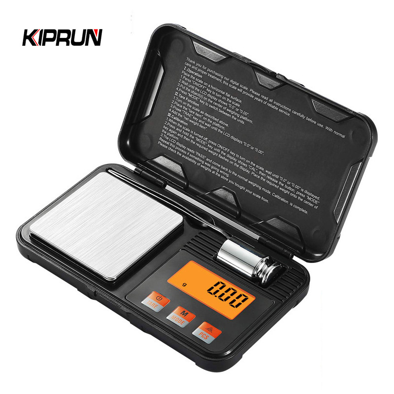 Kiprun เครื่องชั่งดิจิตอลพกพา, เครื่องชั่งขนาดเล็กที่มีความแม่นยํา 200 กรัม/ 0.01 กรัมพร้อม LCD เรืองแสง, ชิ้น, ฟังก์ชั่น Tare