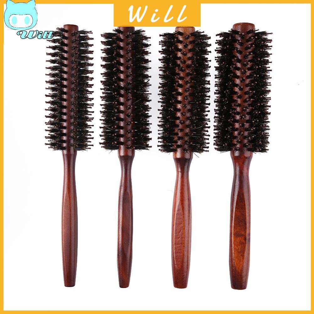Detangling Hair Brush Anti Slip Handle Boar Bristle Hair Brush สําหรับจัดแต่งทรงผม