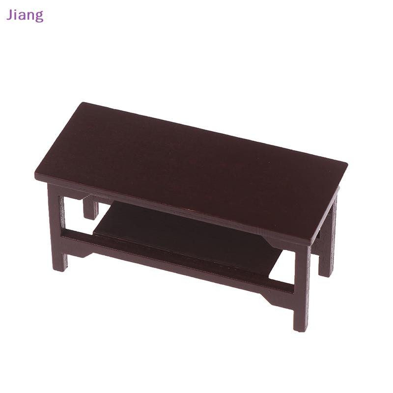 Jiang 1/12 Dollhouse Miniature Retro โต๊ะกาแฟเฟอร์นิเจอร์ของเล่นอุปกรณ์เสริม TH
