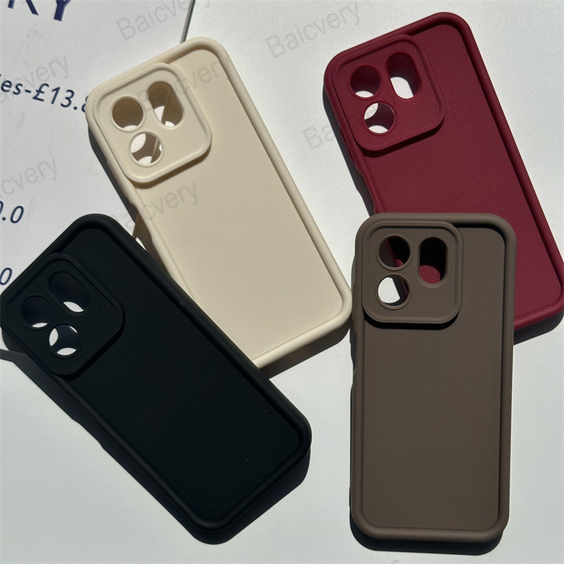 เคสโทรศัพท์สําหรับ Infinix Hot 50i / Infinix Smart 9 Soft TPU สีสัน Matte โทรศัพท์ขอบฝาครอบป้องกันเลนส์