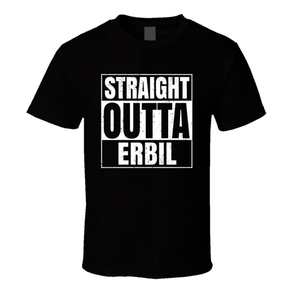 เสื้อยืด Straight Outta Erbil Irac Compton ล้อเลียน Grunge City