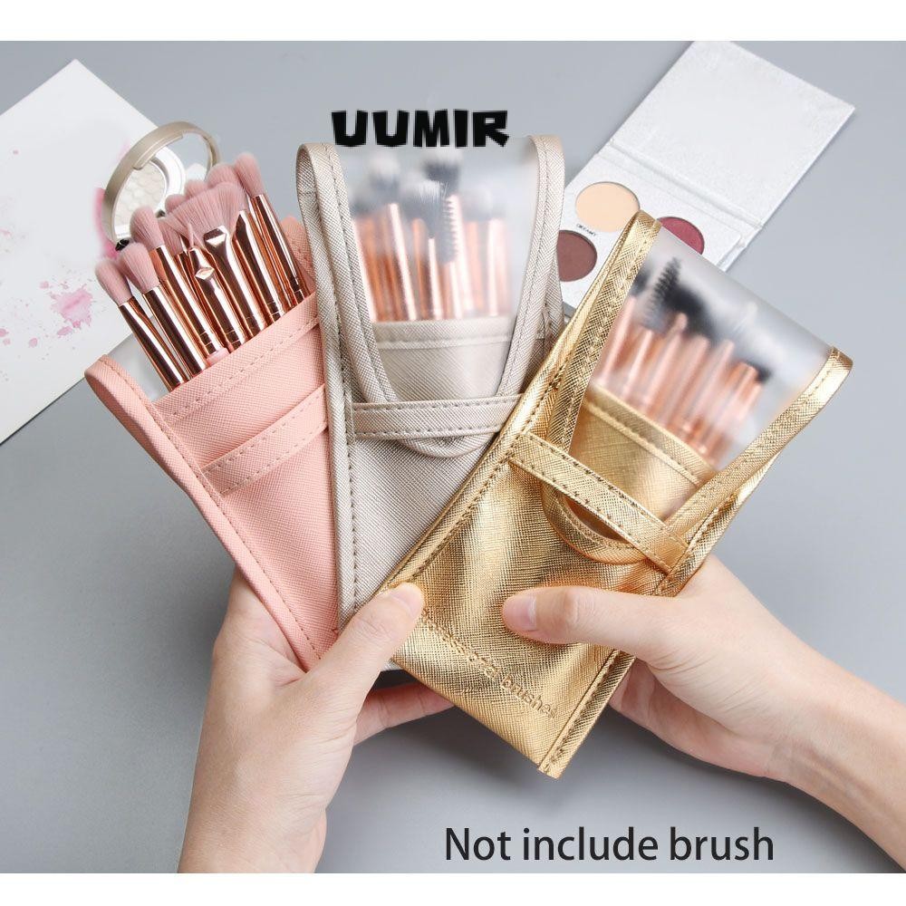 Uumir กระเป๋าเครื่องสําอางกันน้ําแฟชั่นผู้ถือแปรง Stand-Up Dust-proof Toiletry Organizer