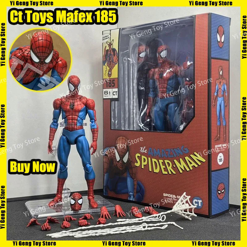 In Stock Hot Toys Ct Toys Spiderman Mafex 185 Classic Costume Ver Miles Morales Spider-Man Anime Act