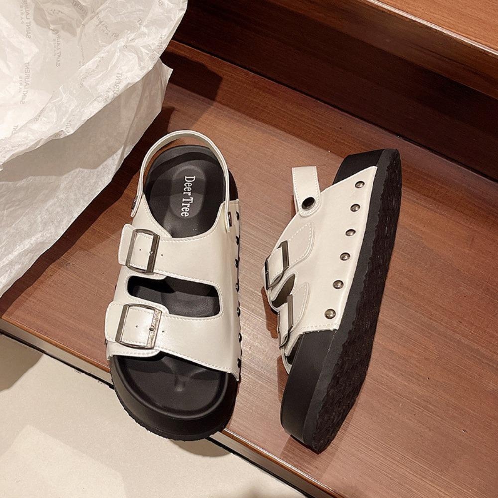 Just รองเท้าแตะรองเท้าผู้หญิง,ป้องกันกลิ่น PU สไลด์รองเท้าแตะโรมัน,แฟชั่น Anti Slip Peep Toe Outerwear แพลตฟอร์ม Flip Flops ฤดูร้อน