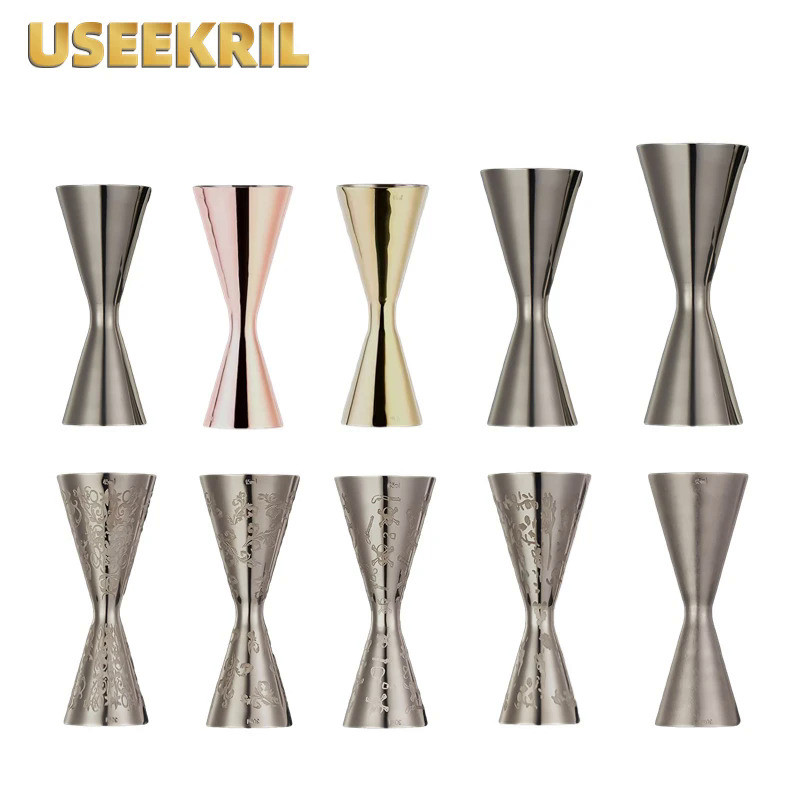 Engraving Cocktail Jigger Creative Measuring Cup Stainless Steel Cocktail Jiggers Bartender Tools Ba