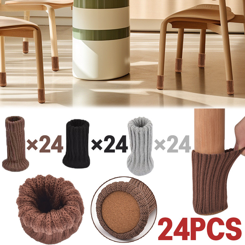 24PCS ถุงเท้ารองขาเก้าอี้ ปลอกรองขาเก้าอี้ ขาเก้าอี้ หนาขึ้น กันลื่นกันเสียงดัง กันรอยขีดข่วนบนพื้น สําหรับตกแต่งบ้าน