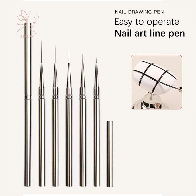 [maybeauty] 1 ชิ้นเล็บแปรงเล็บ French Nail Liner ปากกา 10/12/23 มิลลิเมตร Ultra-fine Long Wire Drawing Paing เล็บเครื่องมือ {TH}