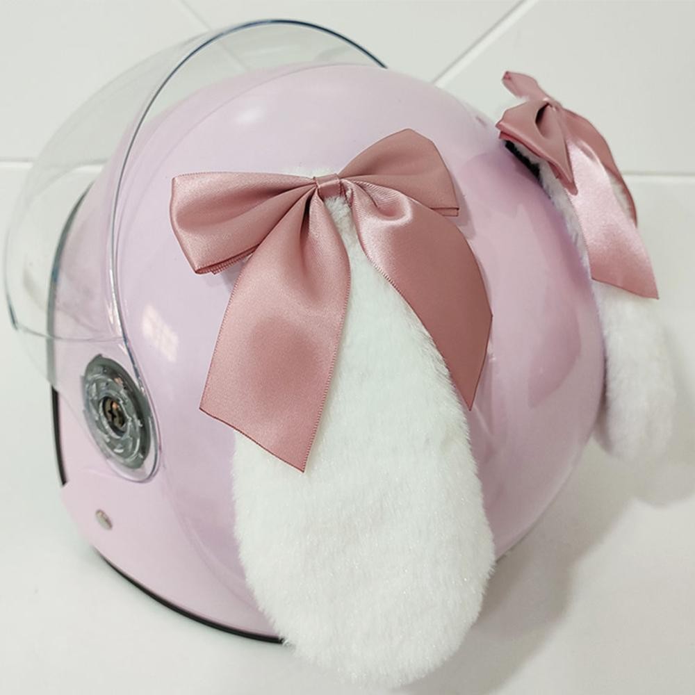 Digifounder 2 ชิ้นน่ารักหมวกกันน็อครถจักรยานยนต์ยาวหูแมวพร้อมโบว์วิบากหมวกกันน็อครถยนต์ไฟฟ้าอุปกรณ์เสริมขับรถจัดแต่งทรงผมหมวกกันน็อค Decroation H1Q5 - รูปที่ 2