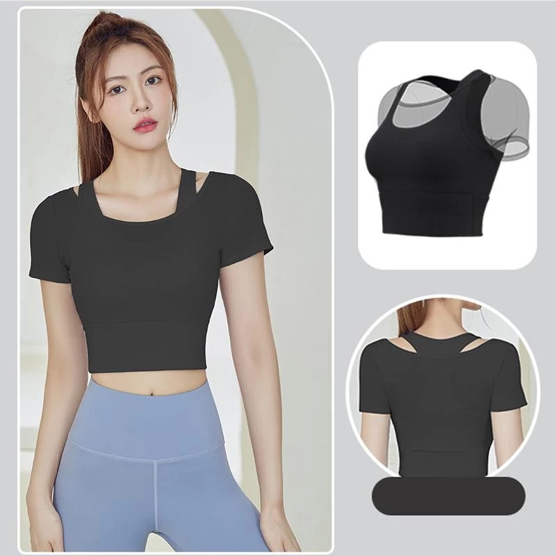 mvp sport แขนสั้นกีฬาตาข่ายบาง โยคะแขนสั้น เสื้อผ้าออกกำลังกาย thumbnail 5