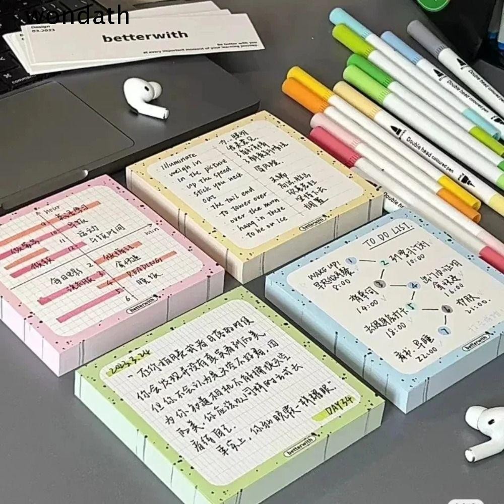 Wonda 100 แผ่น/แพ็ค Scrapbooking Notepads, อุปกรณ์สํานักงานโรงเรียนเครื่องเขียนโปร่งใสนิ้ว Sticky Note Pads, โพสต์ It Sticky Note Pads กระดาษ Notepads Posis นักเรียน