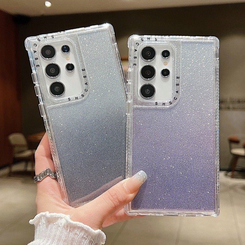 สำหรับ Samsung S24 S23 ultra PLUS S24 Fe 3 in 1 Bling gradient Glitter เคสโทรศัพท์สำหรับ Samsung S22 ultra PLUS S25 S21 S20 FE A16กันกระแทกฝาหลังแบบแข็ง ราคา ถูกที่สุด ดีลบีเคเค แกลเลอรีภาพที่ 6
