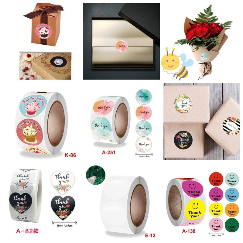 ⭐️พร้อมส่ง⭐️สติ๊กเกอร์ การ์ตูนน่ารัก สติ๊กเกอร์ขอบคุณ Thank you สติ๊กเกอร์น่ารัก ตกแต่ง กล่อง ขอบคุณ