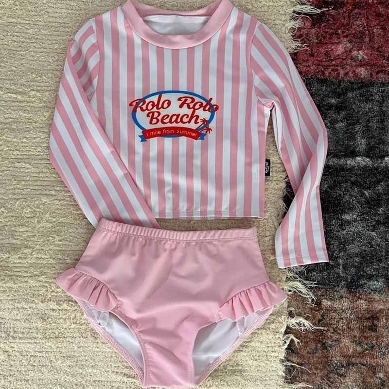 ชุดว่ายน้ําเด็กแขนยาว สไตล์ใหม่ฤดูร้อน สไตล์ชายหาดสำหรับวันหยุด