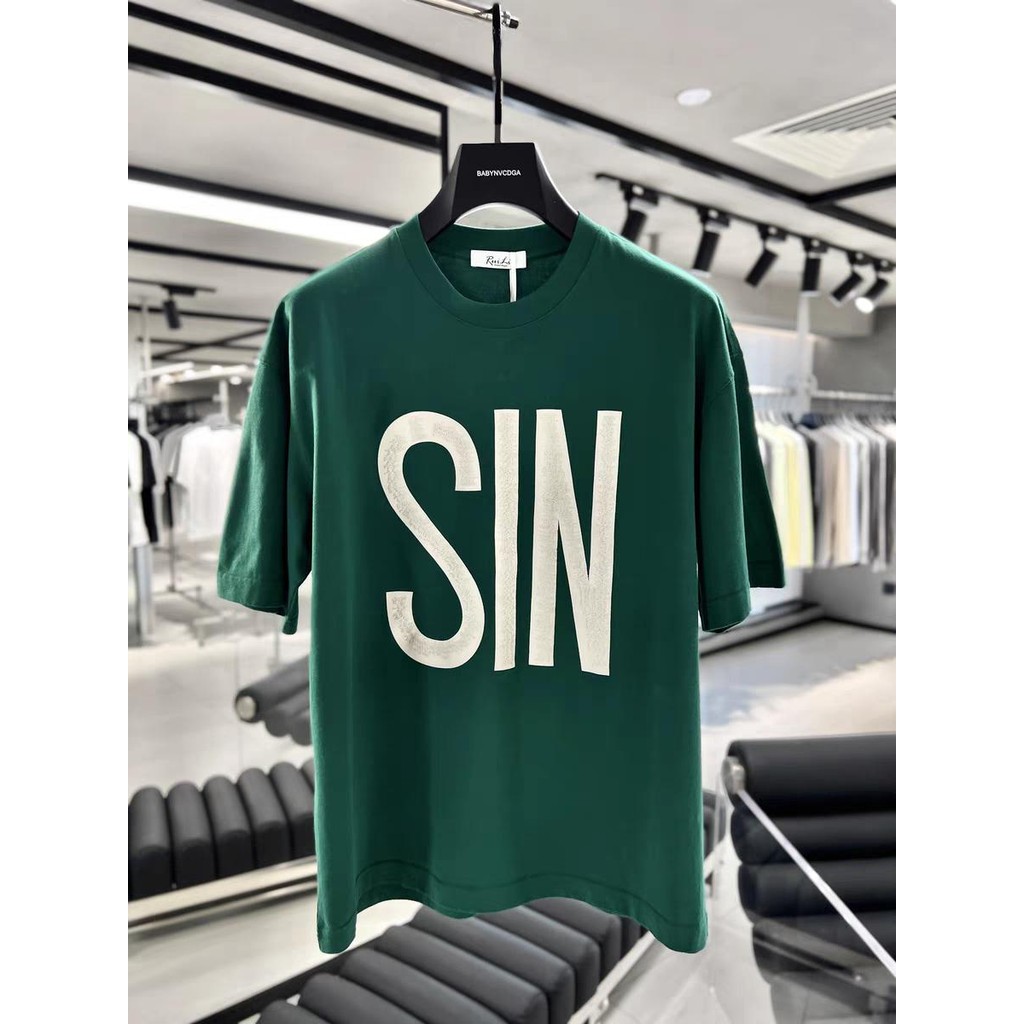 UT shop เสื้อยืด oversize คอกลม เสื้้อ เสื้อผู้ชาย''SIN'' cotton 100% สไตล์เกาหลี ใส่สบาย แฟชั่นมาให