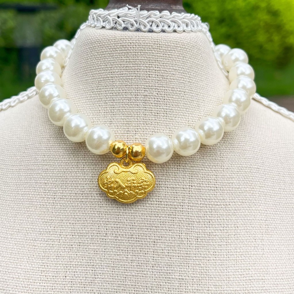 ใหม่สัตว์เลี้ยงสร้อยคอมุกปลอกคอแมวสําหรับโชคลาภโชคดีลูกสุนัขพรปก - รูปที่ 5