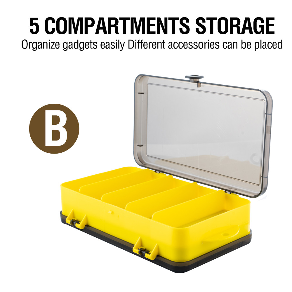 กล่องอุปกรณ์ตกปลาสองด้าน กันน้ำ พกพาได้ สำหรับล่อและตะขอ เหยื่อจัดเก็บ organizer - รูปที่ 2