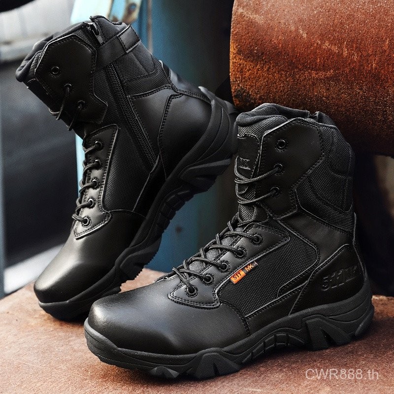 High-Top ยุทธวิธีทหารรองเท้ากันน้ํา Anti-Slip Combat Boots สวมใส่ Marine Boots MR49