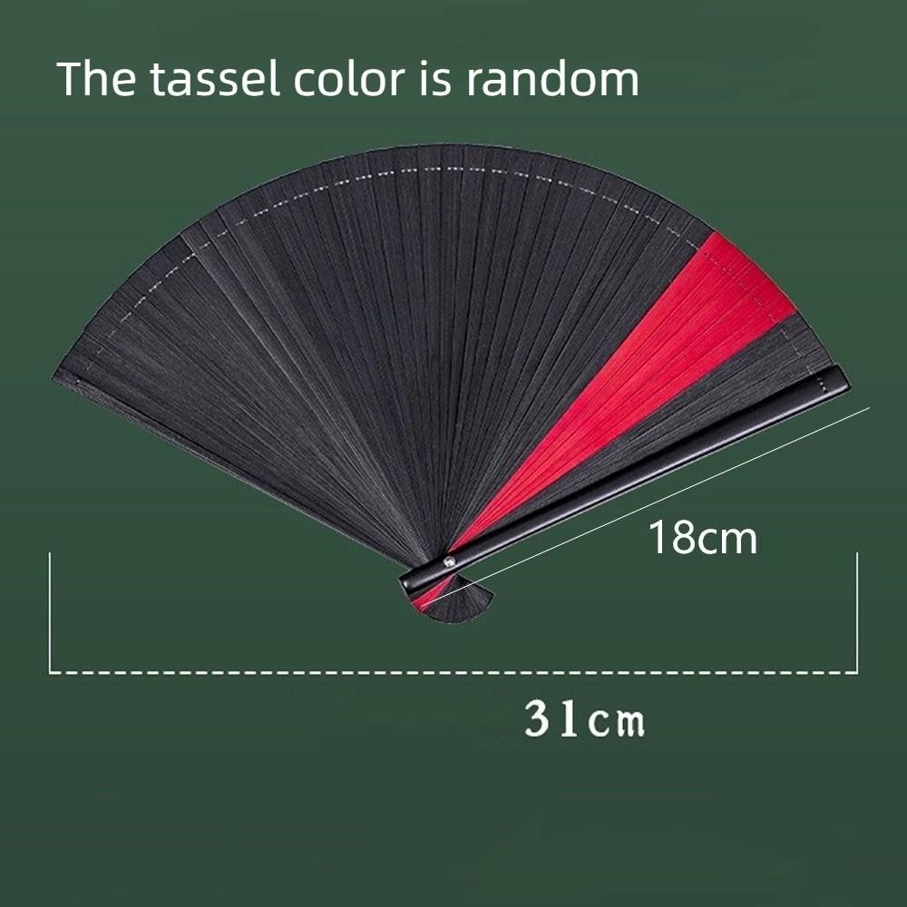 อาร์ทิสนาลลีย์ ญี่ปุ่นคลาสสิกพับพัดลม,สไตล์จีนสไตล์โบราณผู้หญิงพับพัดลม,อุปกรณ์ถ่ายภาพสีดําแฮนด์เมดแบบพกพาไม้ไผ่พัดลมงานแต่งงานตกแ - รูปที่ 2