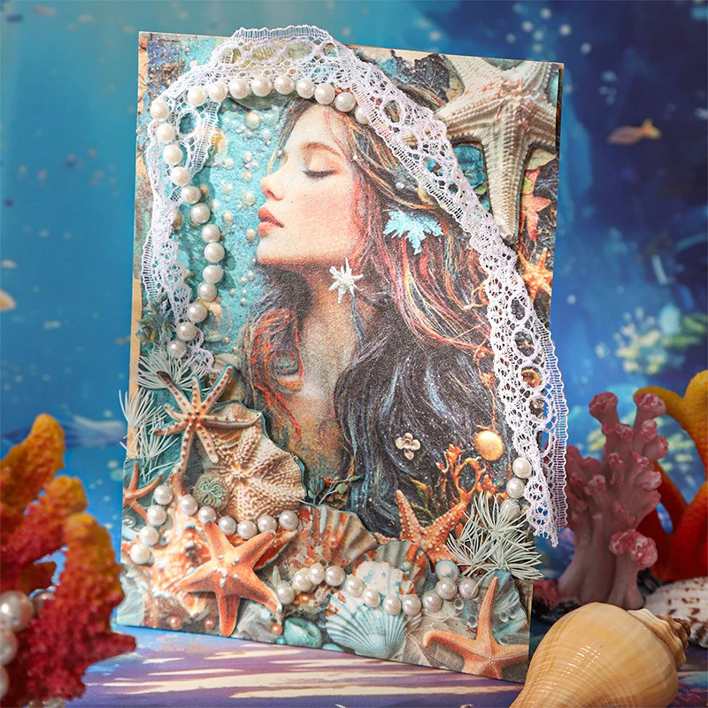 Journal GO 30pcs Vintage Mermaid วัสดุกระดาษตกแต่ง Scrapbooking Handmade DIY Junk Journal พื้นหลังอุปกรณ์ ราคา ถูกที่สุด ดีลบีเคเค แกลเลอรีภาพที่ 2