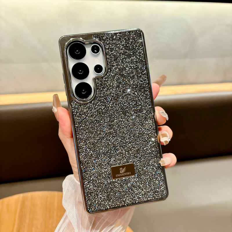 SAMSUNG Electroplated BlingประกายGlitterเพชรกันกระแทกสําหรับSamsung S25 Ultra Plus S24 S23 S22 Ultra Drop Protection Hard PC + Soft TPUปกหลัง