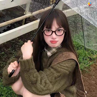 COD🌷แว่นกรองแสงสีฟ้ากรอบวงรีวินเทจสไตล์เกาหลีแฟชั่นนักเรียนแว่นตาสำหรับผู้ชายและผู้หญิง-detlyet