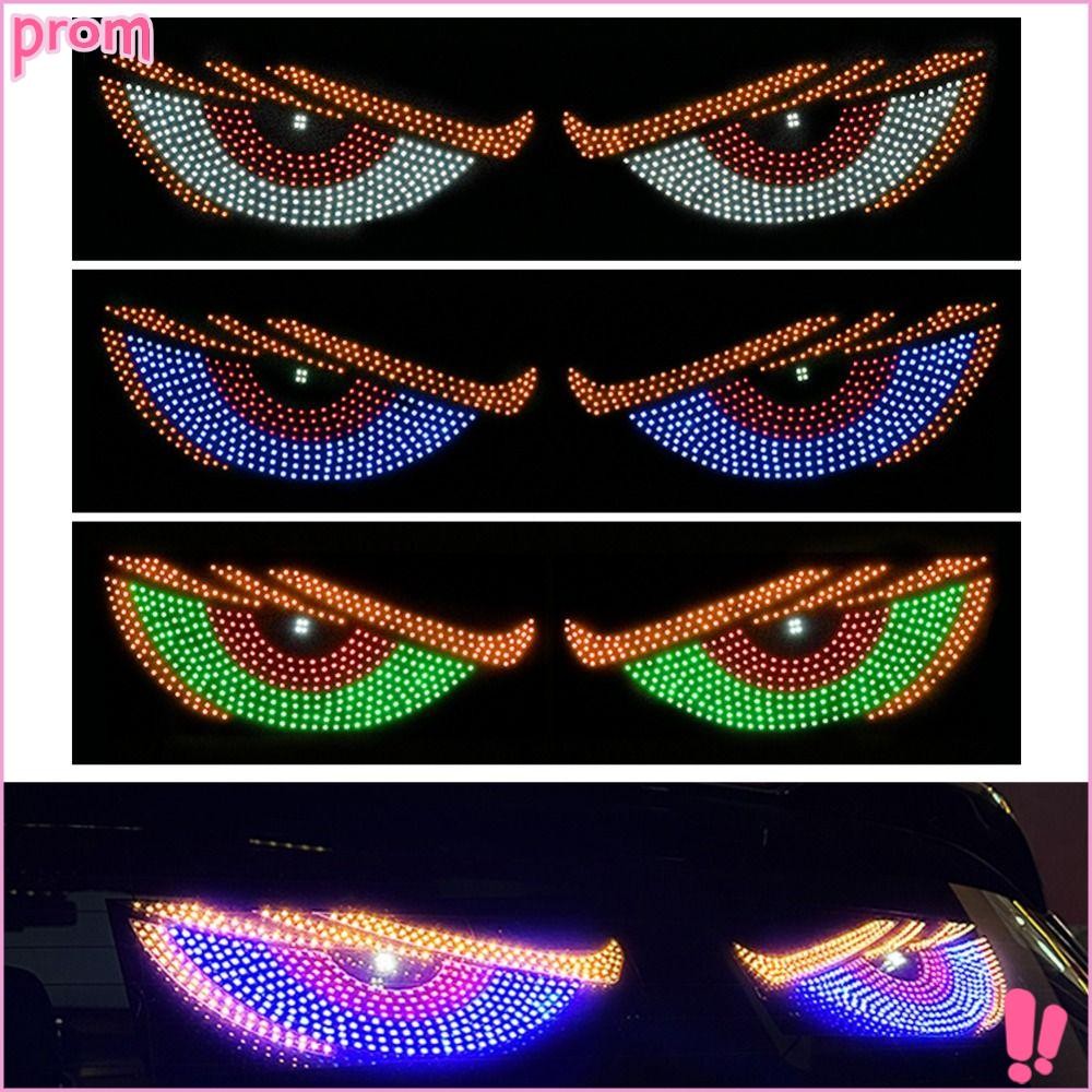 PROM 1 คู่ รถบรรทุกรถ ภาพเคลื่อนไหวตาปีศาจแสดงไฟ USB LED Devil Eye Light สําหรับรถยนต์ สําหรับรถบรรทุก