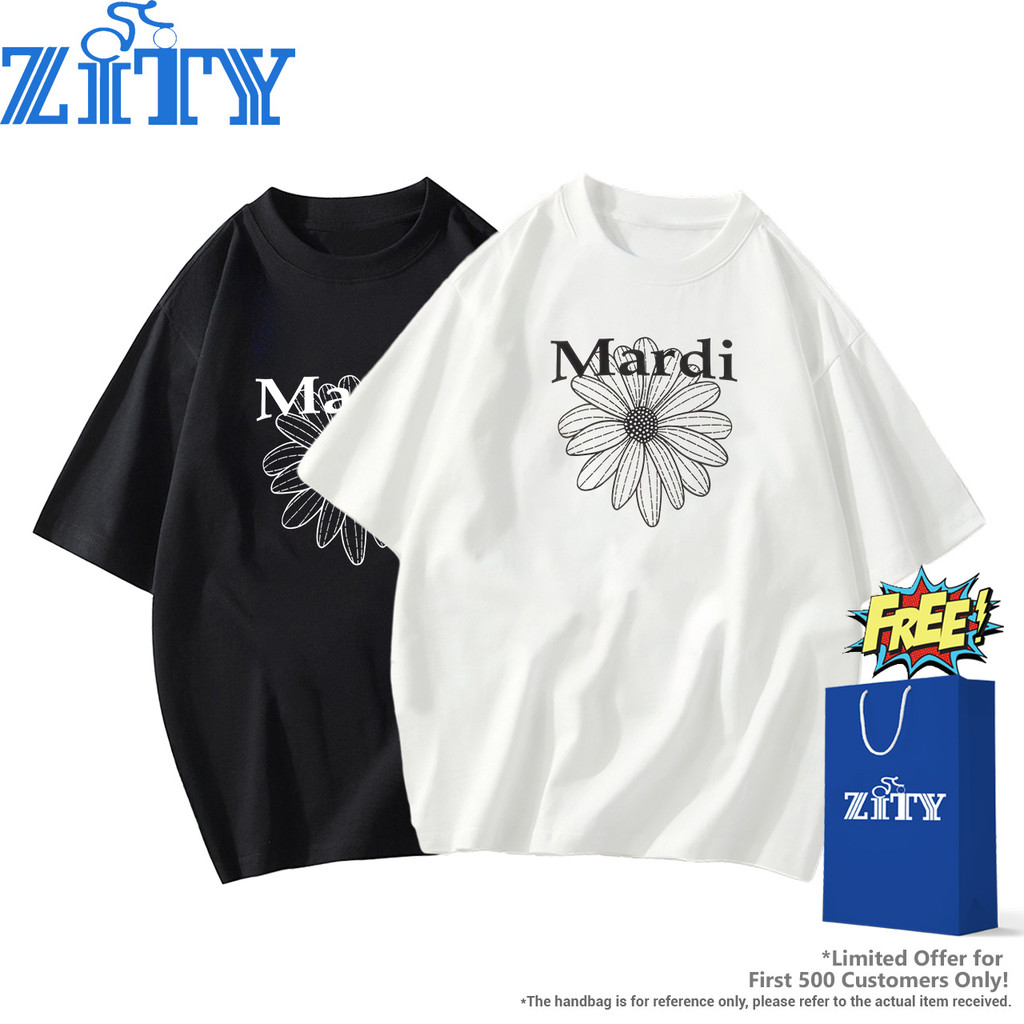 ZITY ✨เสื้อยืดผู้ชาย🔥 Cotton 100% OVERSIZE คอกลม ทรงหลวม t shirt Unisex ทั้งชายหญิงลายการ์ตูนเนื้อผ้านุ่มของแท้ระบายอากาศ L1