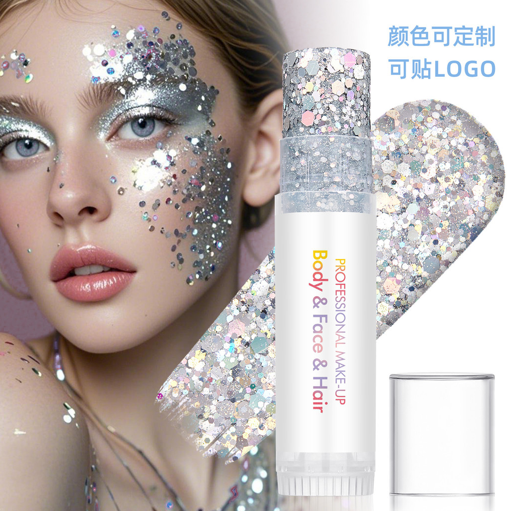 Body Glitter Stick, Highlighter แต่งหน้า Stick Glitter Powder กันน้ํา Glitter เงาสําหรับผู้หญิง Face