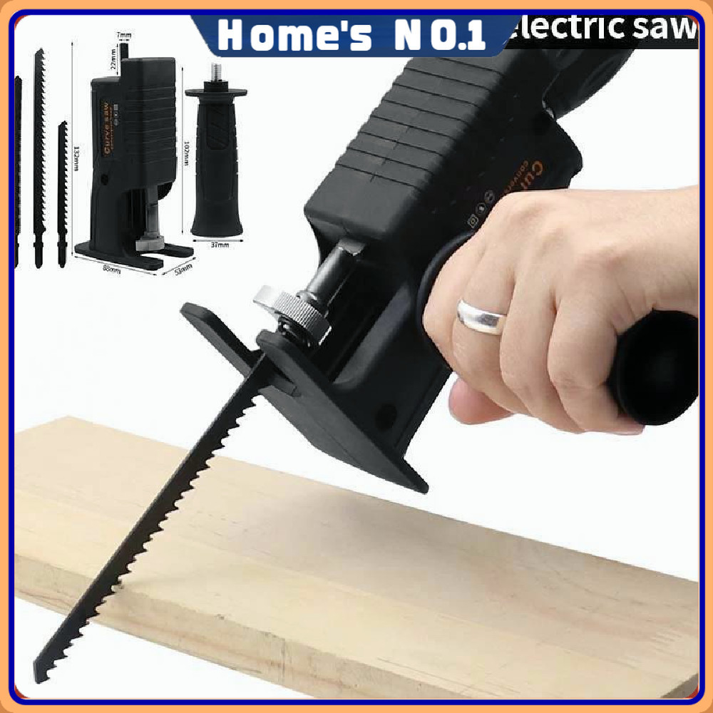 สว่านไฟฟ้าแปลงเป็นเลื่อยไฟฟ้า หัวแปลงสว่านเป็นเลื่อย แถมใบเลื่อย 3 ใบ 1 ชุด เหมาะสำหรับ แปลงสว่านไร้สาย หรือสว่านไฟฟ้า