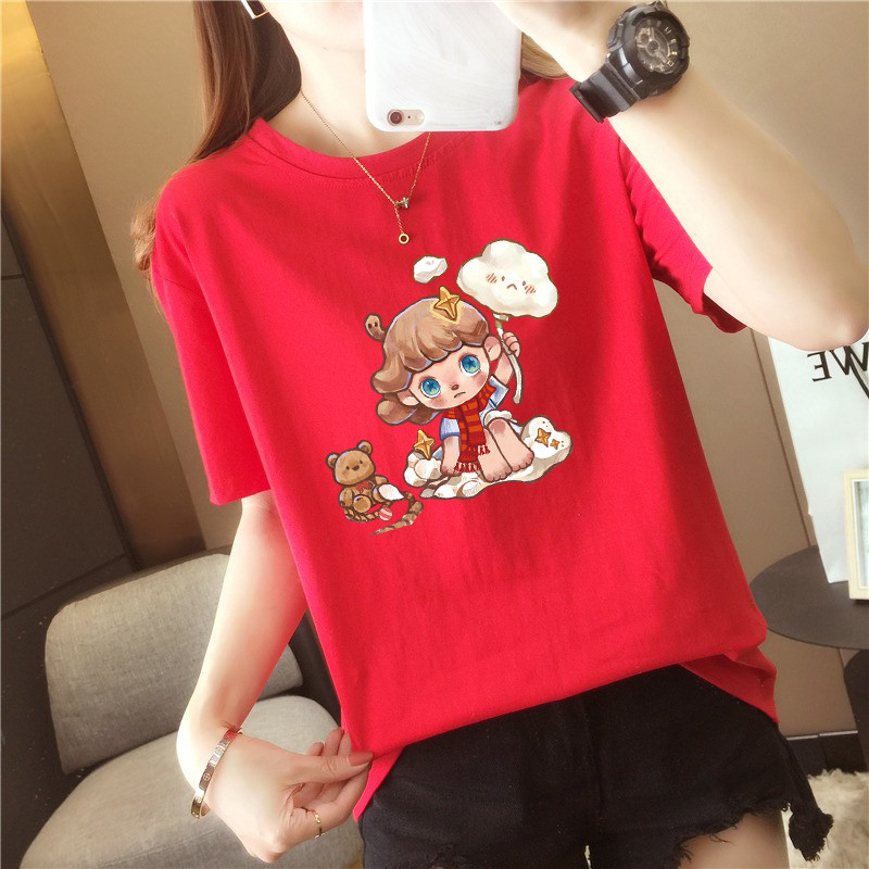 6Y774 T hirt ผู้หญิง T เสื้อผู้หญิง Tshirt เสื้อผ้า T เสื้อ Plus ขนาดแฟชั่น tee Oversize โพลีเอสเตอร