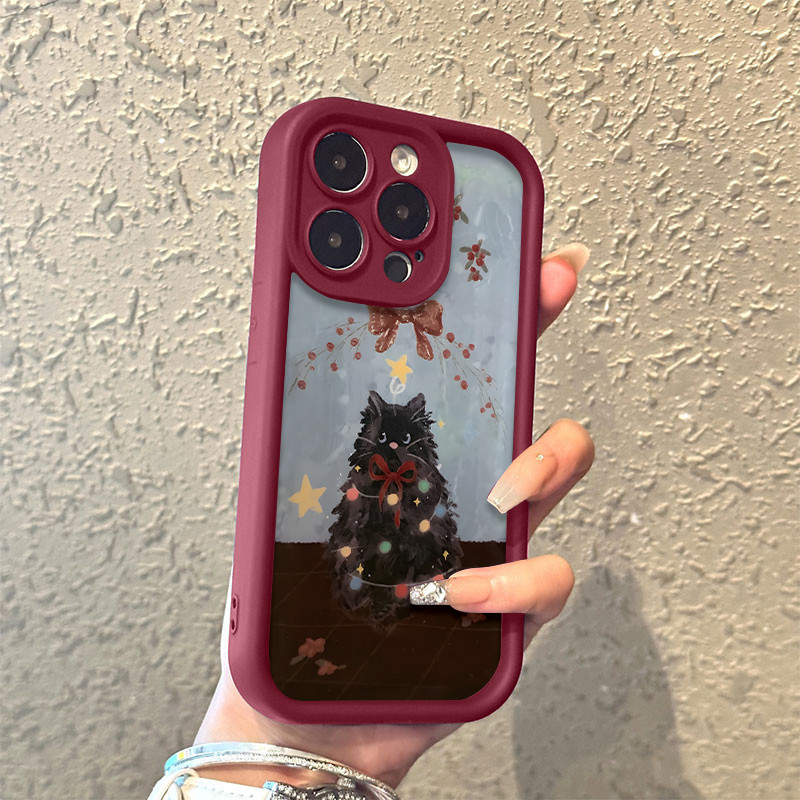 HP SS0365 แมวสีดําขนาดเล็กสําหรับเคสOppo A3X A3 A3s A16 A18 A38 A60 A54 A5s A15 A17 A17k A53 A57 A77