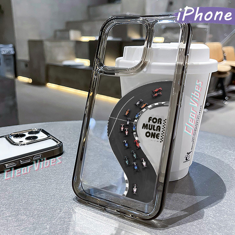 แฟชั่น Race-Car Glossy PC HardCase iPhone 13 15 11 12 14 Pro Max XR X Xs Men อะคริลิคปลอก hp 6/6s 7/