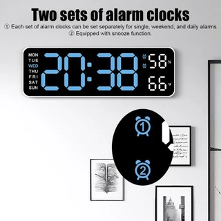 นาฬิกาดิจิตอลติดผนัง นาฬิกาดิจิตอล นาฬิกาแขวนผนัง LED DIGITAL CLOCK แบบติดผนัง มีไฟแบ็คไลท์ Ledแสดงวันที่ อุณหภูมิ5503