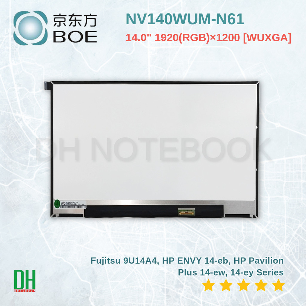 หน้าจอโน้ตบุ๊ค 14.0 นิ้ว 1920x1200 IPS 30 พิน สำหรับ Fujitsu 9U14A4, HP ENVY 14-eb, HP Pavilion Plus