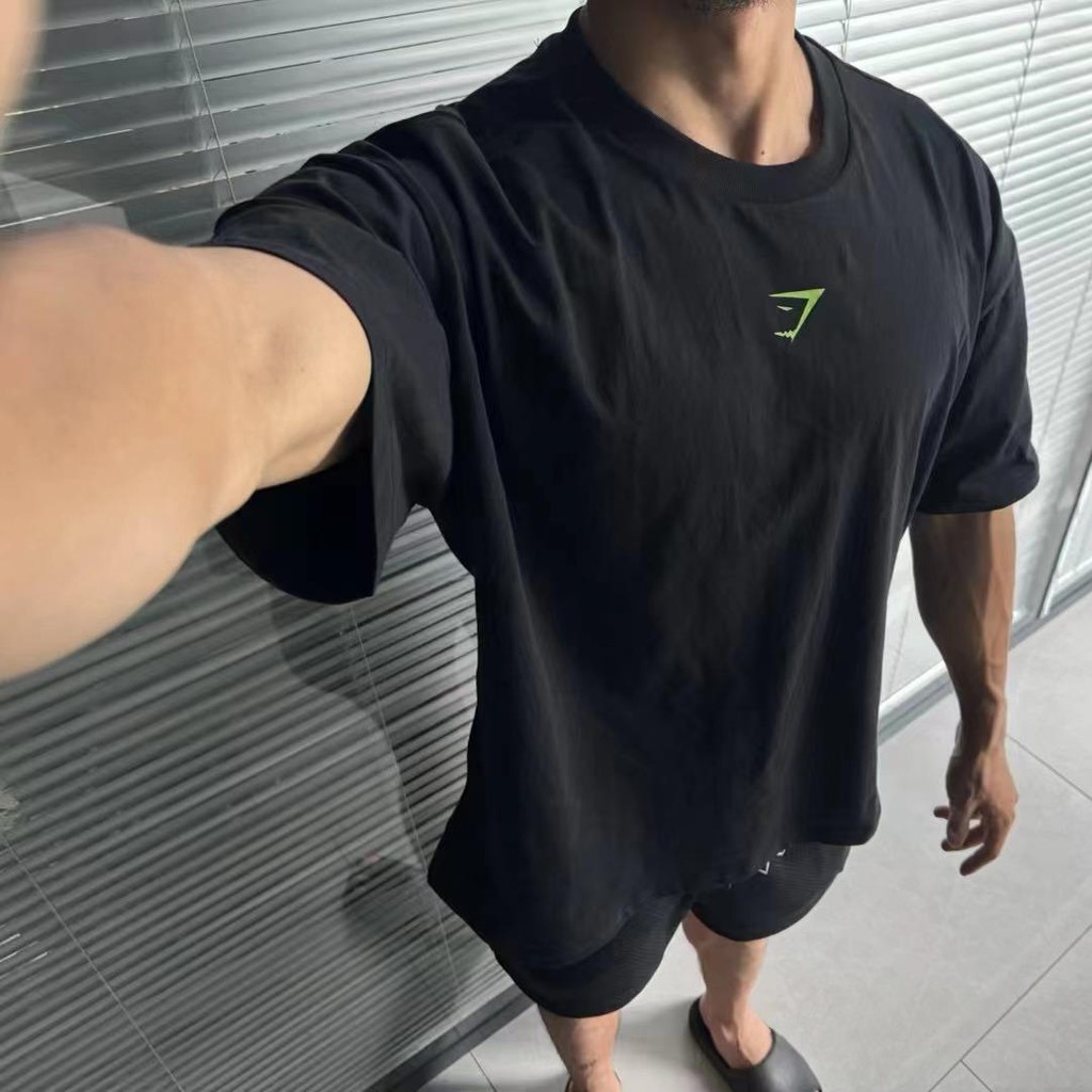 GYMSHARK เสื้อยืดแขนสั้น พิมพ์ลาย แห้งไว สบายในการสวมใส่