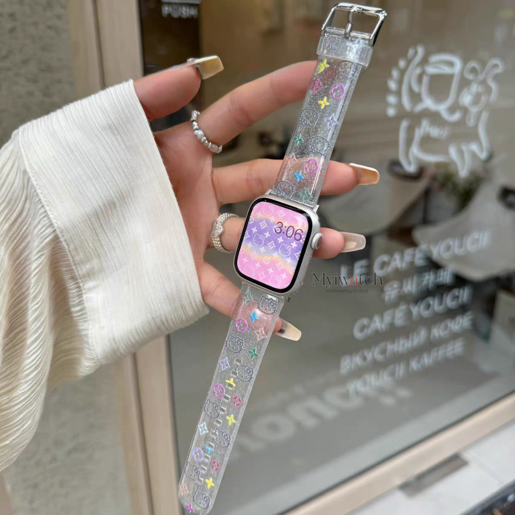 โปร่งใส Glitter Soft TPU สําหรับ iWatch Series Ultra 10 9 รูปที่ 5