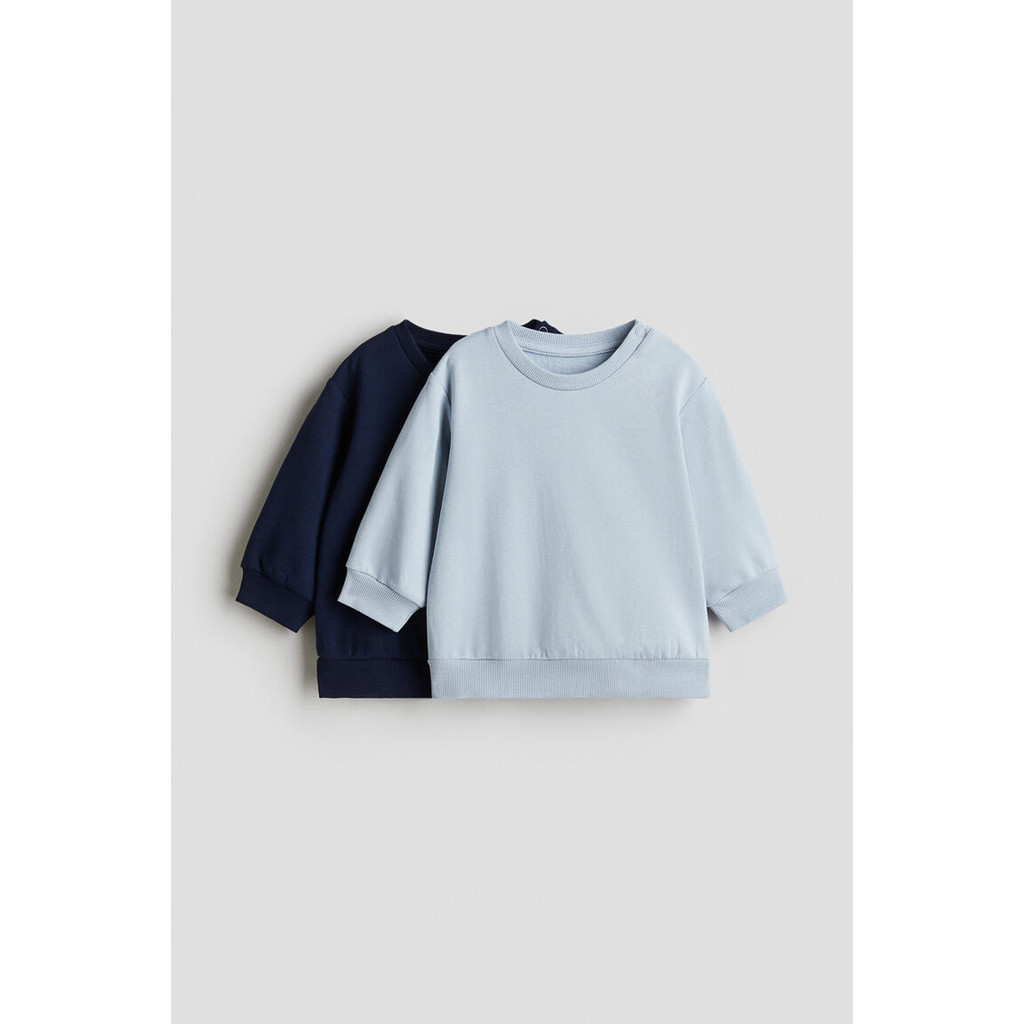 H&M(เอชแอนด์เอ็ม) ชุดเสื้อสเวตเตอร์คอตตอนแบบแพ็คคู่ เด็กอ่อน 0764758_13