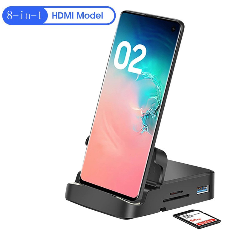 8 in 1 USB HUB Dex Station ประเภท C HUB ถึง USB 3.0 HDMI USB HUB สําหรับโทรศัพท์มือถือ Docking Stati