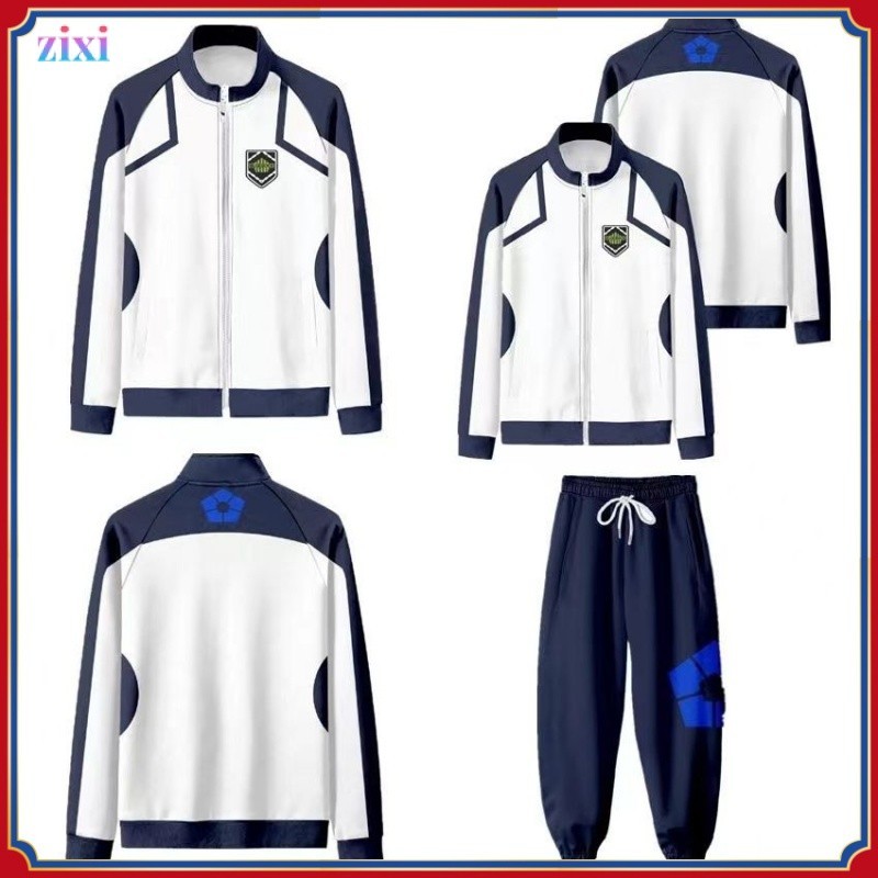 💓💗 Blue Lock เสื้อแจ็คเก็ตซิปคุกสีน้ําเงินผู้ชาย 3D การพิมพ์ดิจิตอล Cos เสื้อกันหนาวแขนยาวหลวม