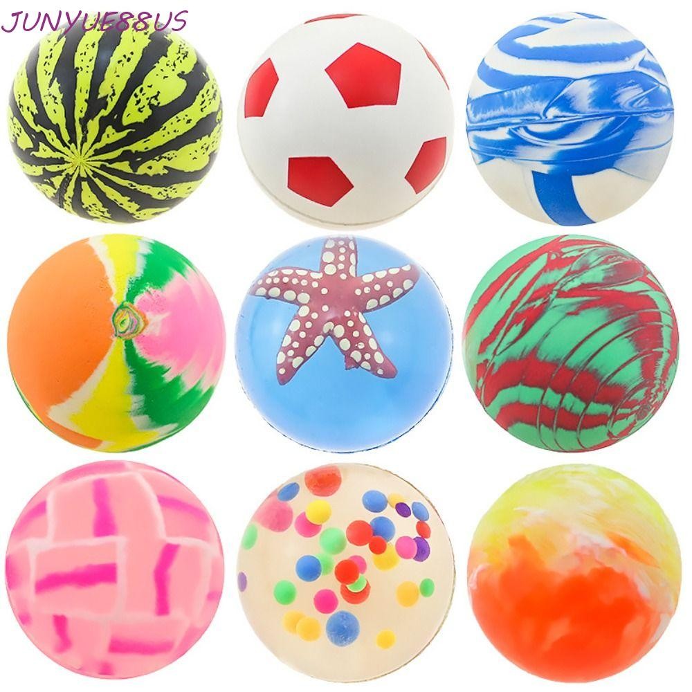 JUNYUE88US Rubber Bouncing Ball เด็ก 1 ชิ้นเกมกลางแจ้งกิจกรรมครอบครัว Luminous Fun Color Bouncing Ba
